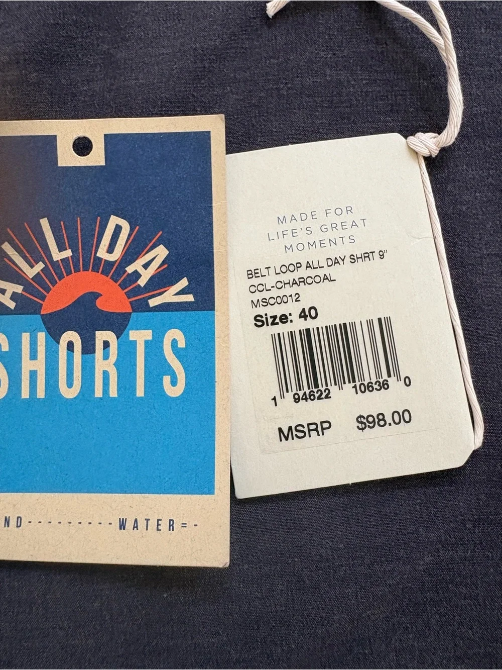 Men's Flat Front charcoal All Day 40 regular Shorts
